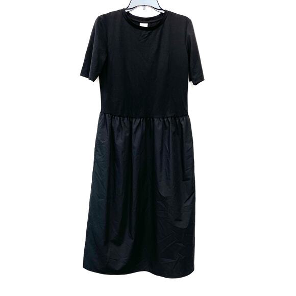 A New Day Women's Crewneck Short Sleeve Midi Dress Black Size M - Picture 1 of 5